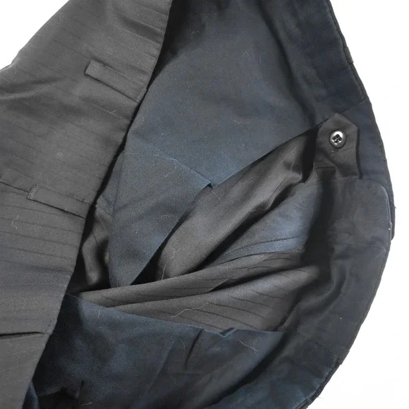Oxxford 42x30 Black Striped Wool Pleated Full‎ Cut Dress Mens Pants